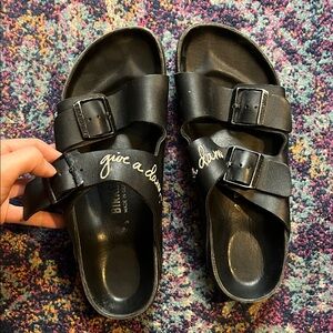 Birkenstock x Lingua Franca "Give a Damn" Arizona sandal